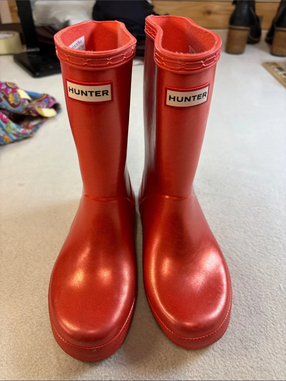 Hunter Kids orange red gloss